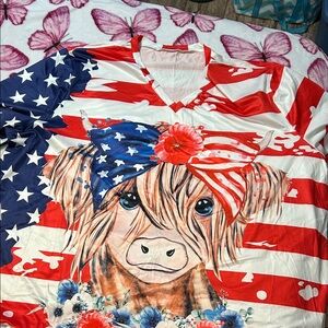 Patriotic Cow Print Shirt